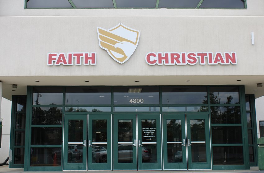 The facade of Faith Christian Academy's High School in Arvada, where Gregg Tucker was a teacher for 12 years until his termination in February 2018.